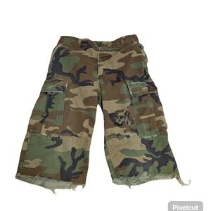 Abercrombie & Fitch Green Camouflage Cargo Shorts